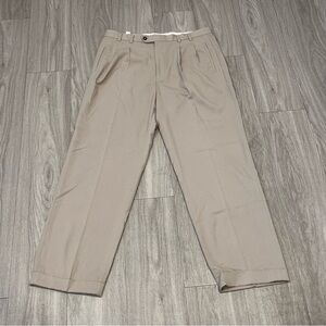 Cutter & Buck Mens Khaki Pleated Golf Dress Pants 36x32